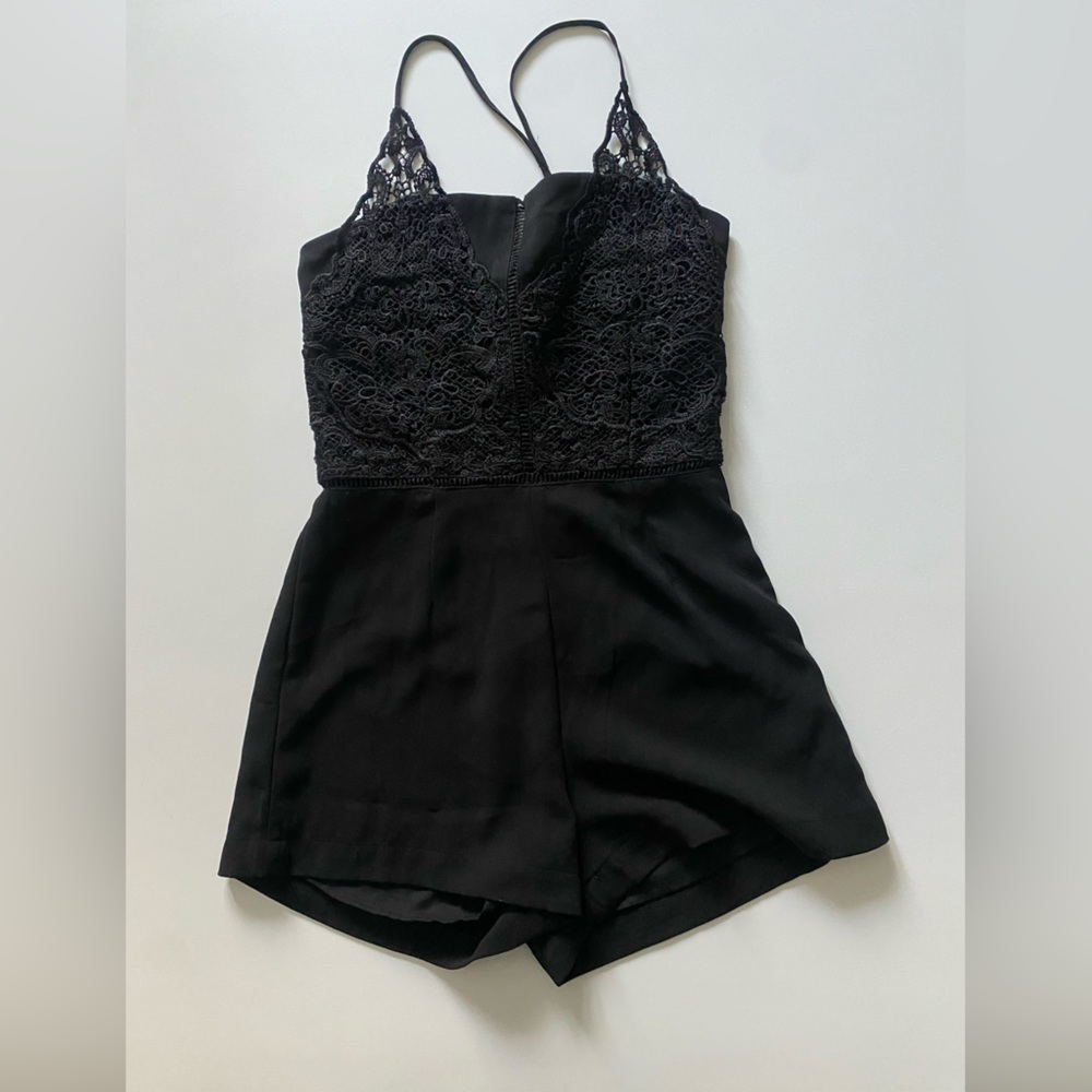 Black Lace Top Romper Size XS